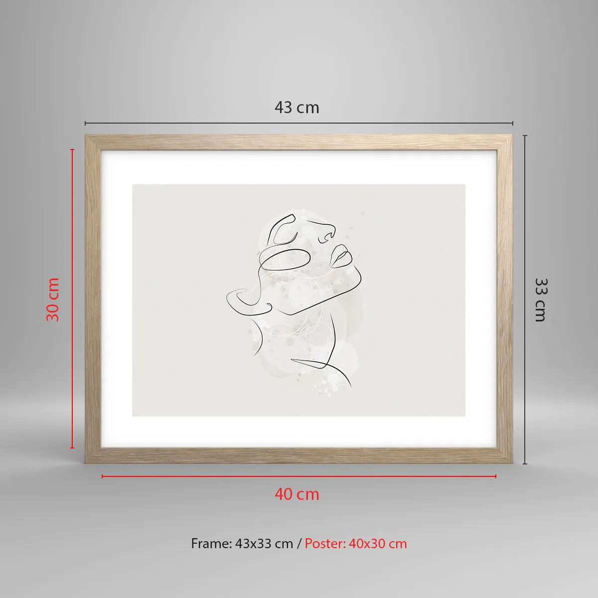 Plakat w ramie jasny dąb - Zarys marzenia - 40x30 cm