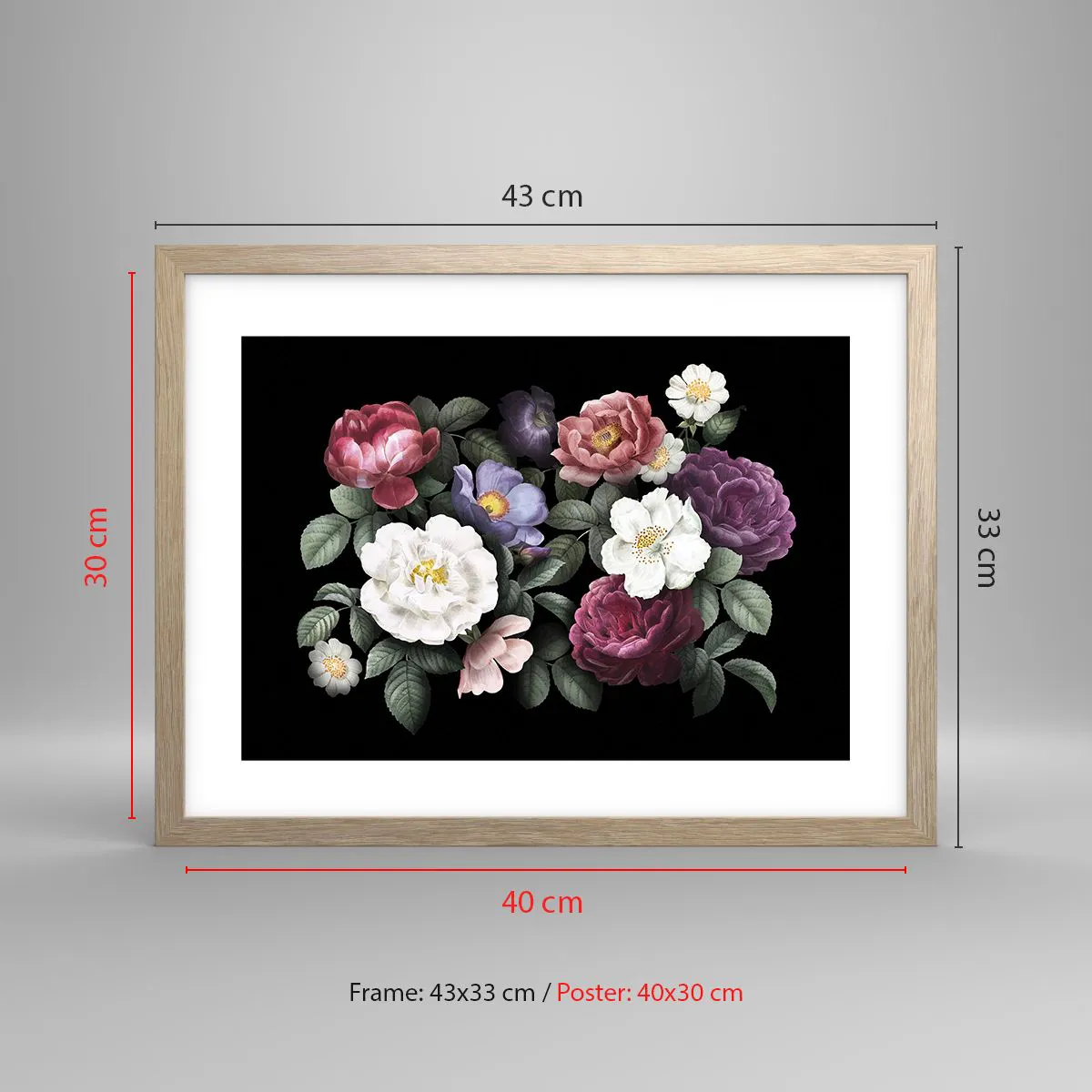Poster in einem Rahmen aus heller Eiche - Aus dem Englischen Garten - 40x30 cm