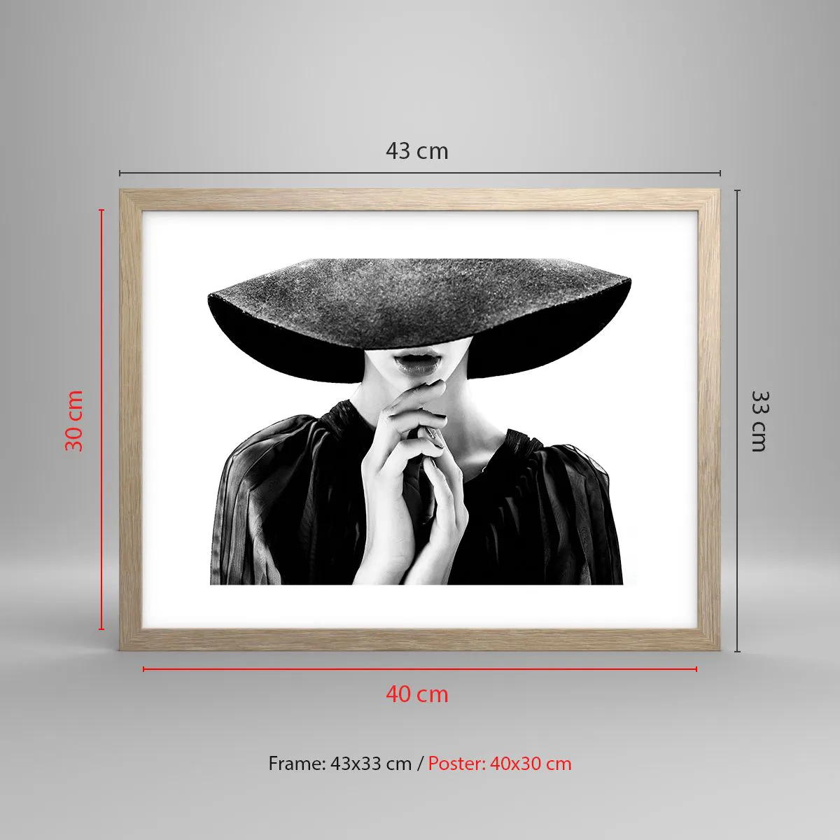 Plakát v rámu světlý dub - Ukrytá krása - 40x30 cm