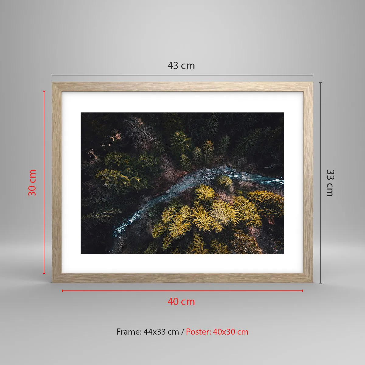 Poster in light oak frame - Fast and Faster - 40x30 cm
