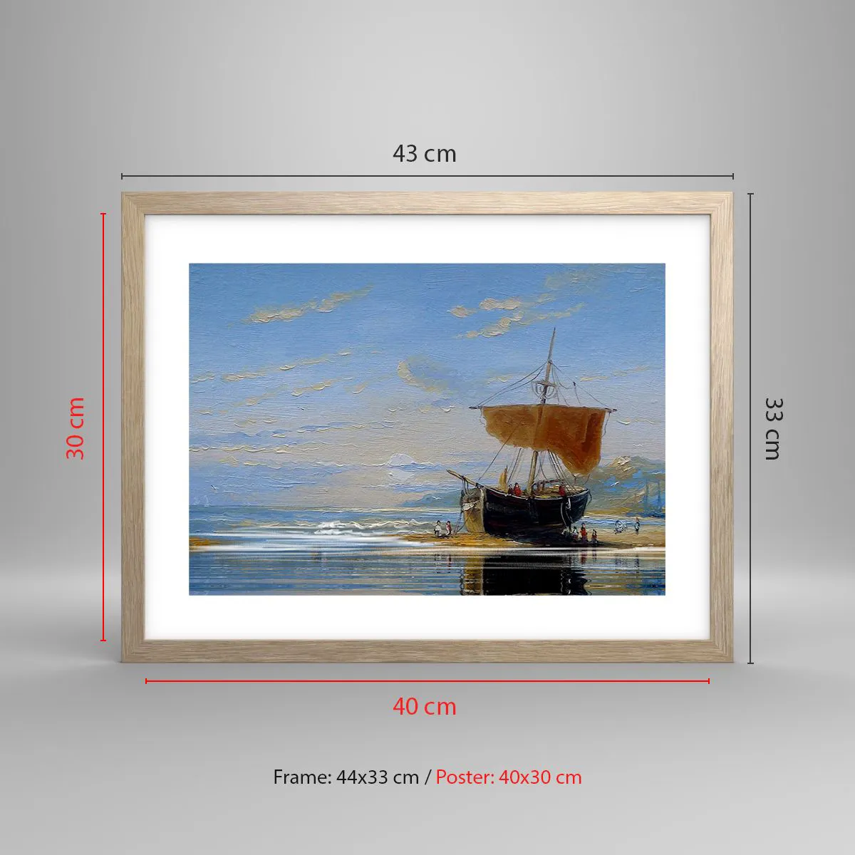 Affiche dans un chêne clair - Poster - Eau, terre, air - 40x30 cm