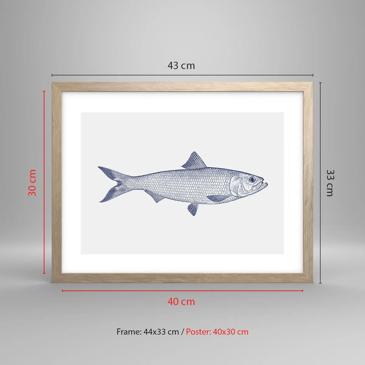 Affiche dans un chêne clair - Poster - Salutations des mers du nord - 40x30 cm