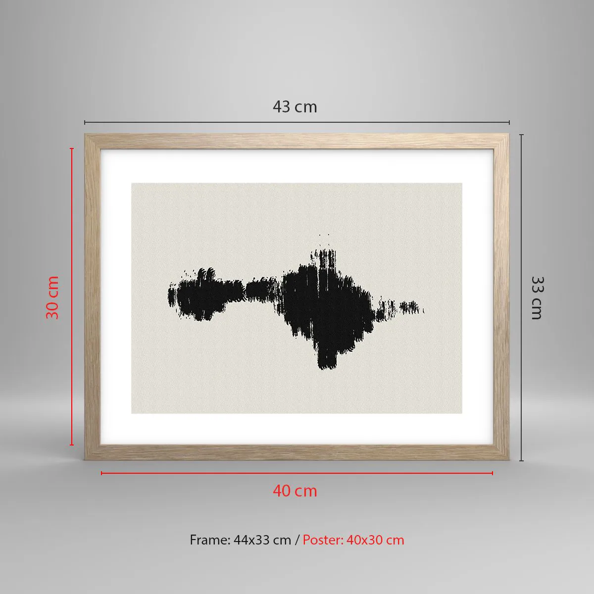 Plakat i ramme af lyst egetræ - Fantasiens vibrationer - 40x30 cm