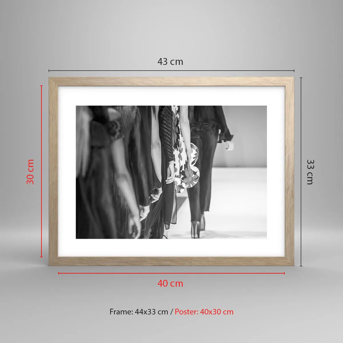 Póster en marco roble claro - Un desfile con estilo - 40x30 cm