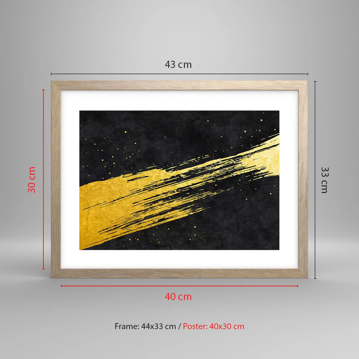 Een poster in een licht eiken lijst - Spring in hyperruimte - 40x30 cm