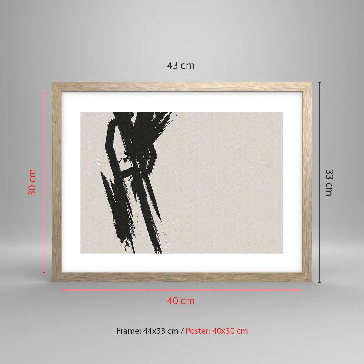 Poster in einem Rahmen aus heller Eiche - Unaufhaltsamer Trieb - 40x30 cm