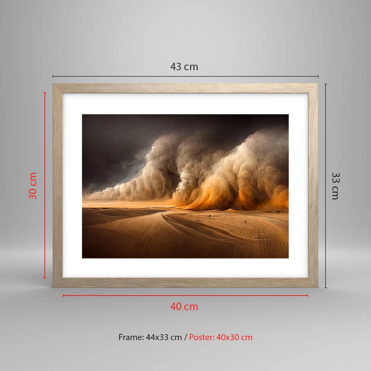 Affiche dans un chêne clair - Poster - La colère du désert - 40x30 cm