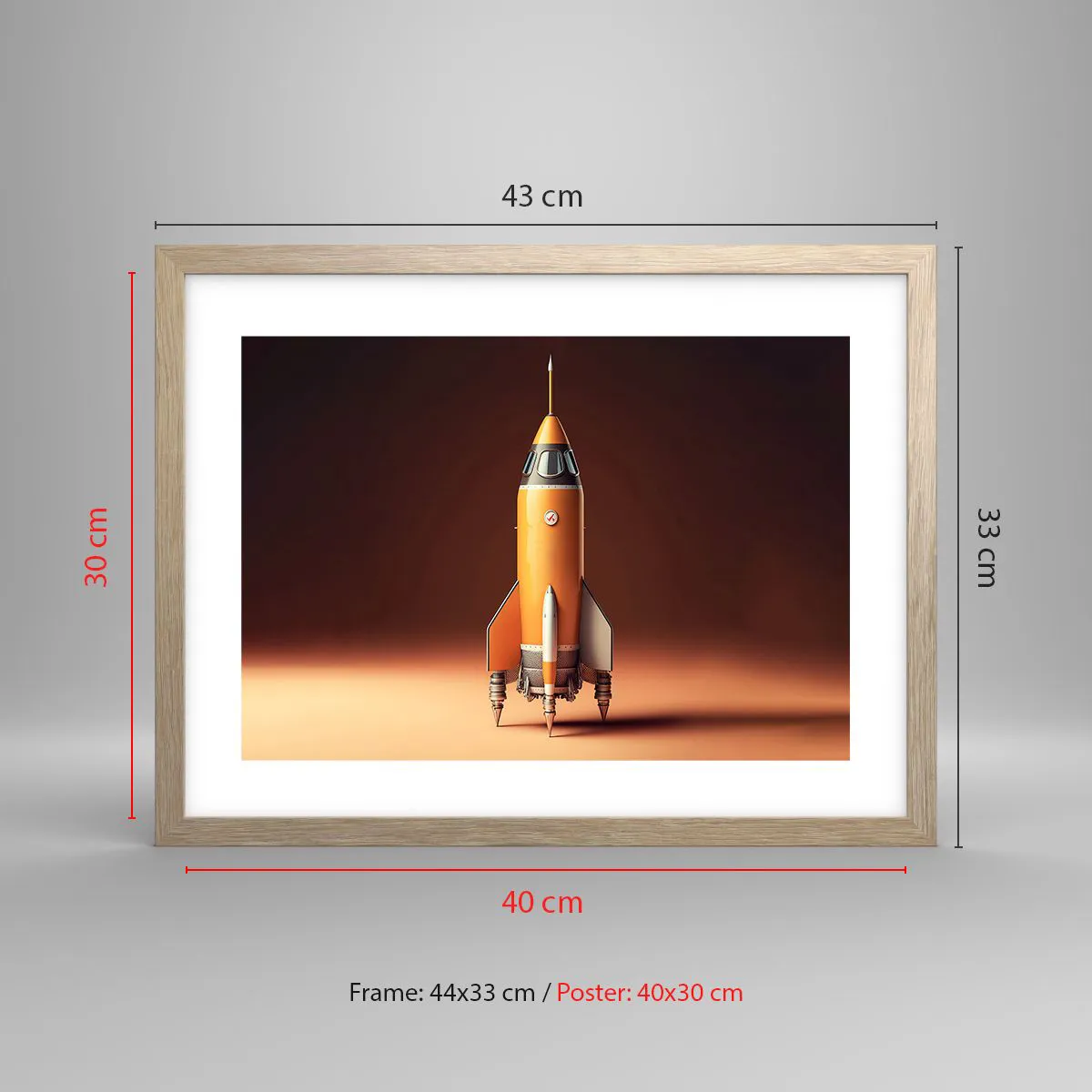 Affiche dans un chêne clair - Poster - Ça commence par un rêve - 40x30 cm