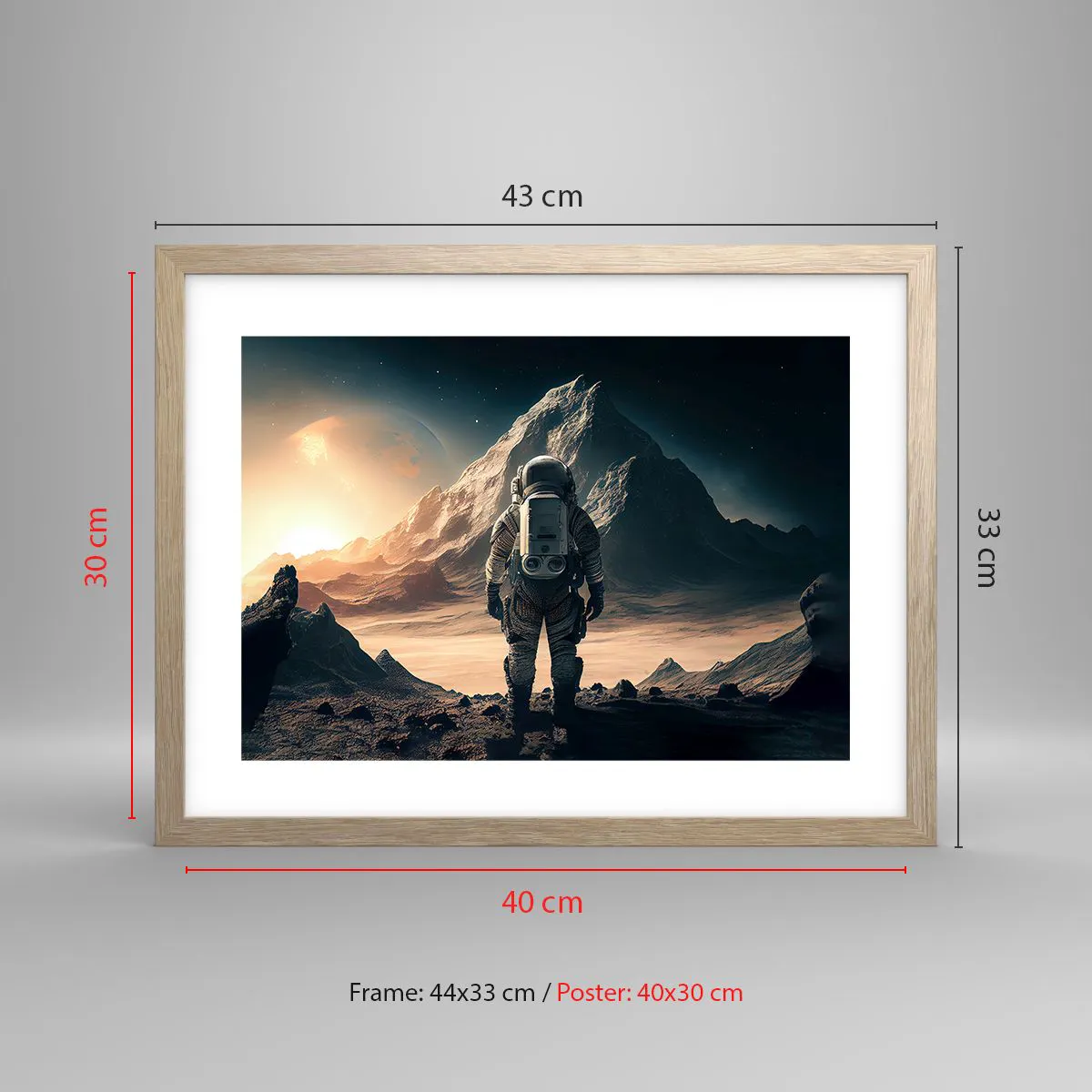 Poster in light oak frame - New Challenge - 40x30 cm