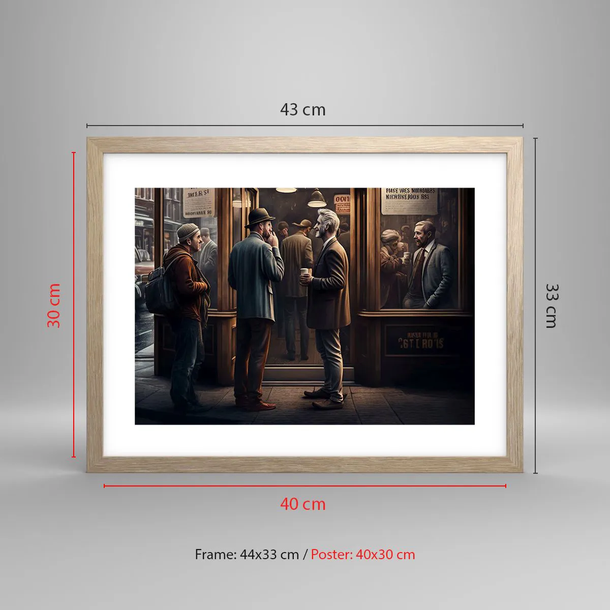 Poster in einem Rahmen aus heller Eiche - Gute Zeit des Tages - 40x30 cm