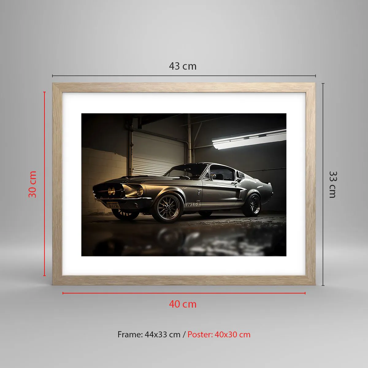 Affiche dans un chêne clair - Poster - Retour dans le passé - 40x30 cm