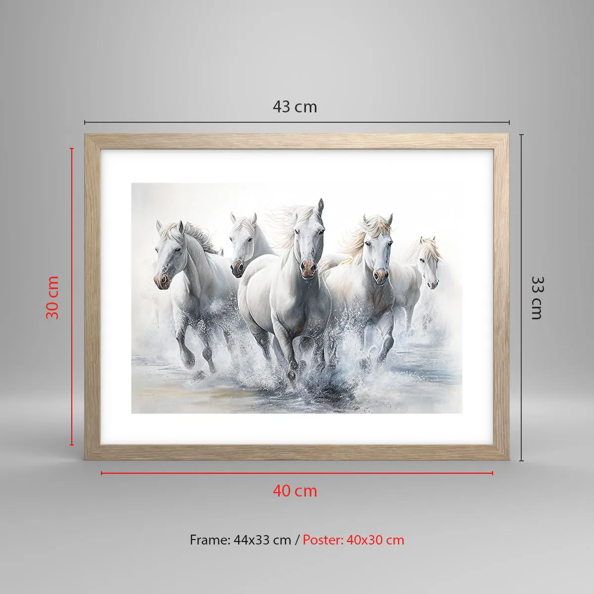 Póster en marco roble claro - Magia blanca - 40x30 cm