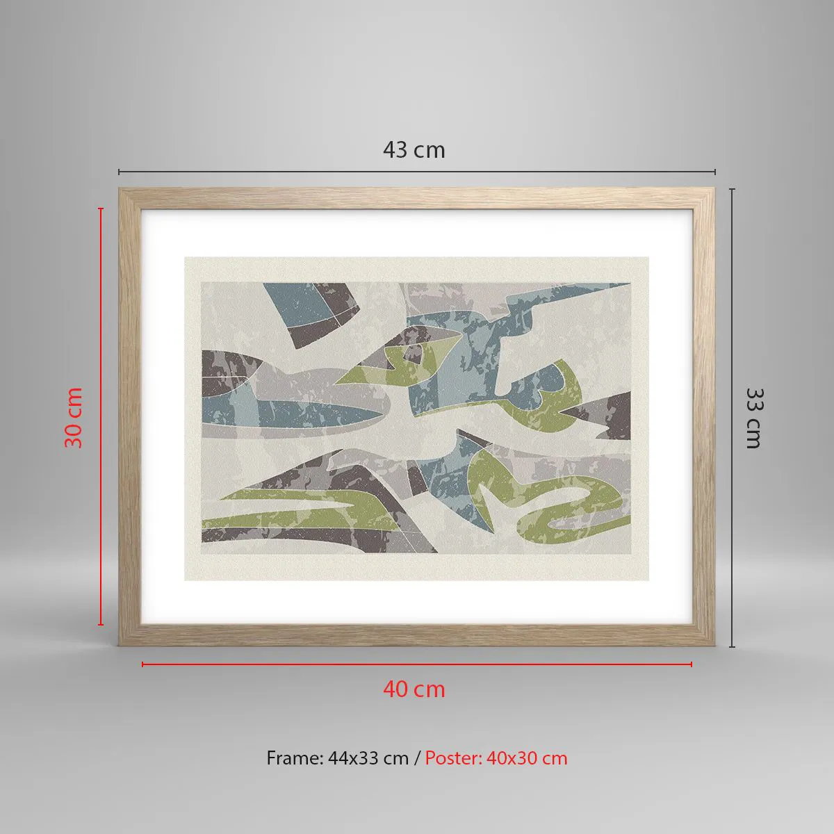 Poster in einem Rahmen aus heller Eiche - Komposition hinter dem Glas - 40x30 cm