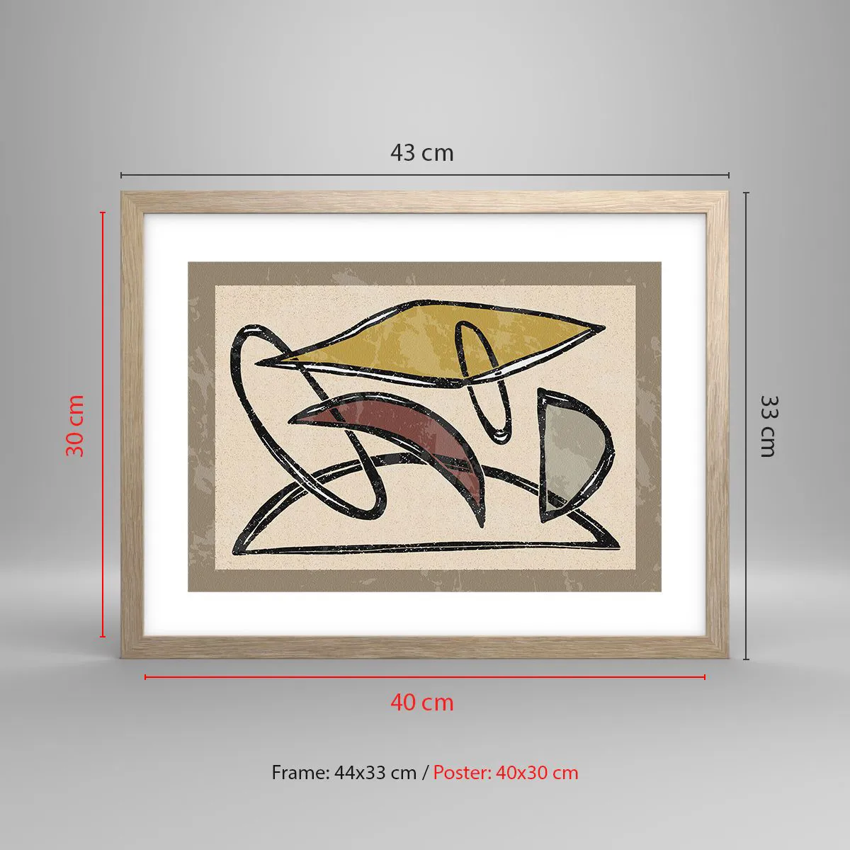 Poster in einem Rahmen aus heller Eiche - Vertikale und Horizontale - 40x30 cm