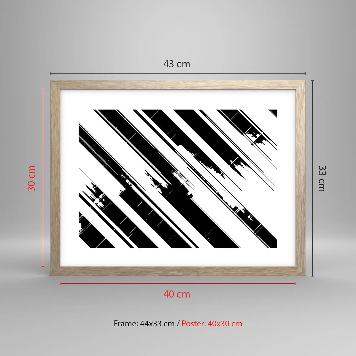 Een poster in een licht eiken lijst - Een intense en dynamische compositie - 40x30 cm