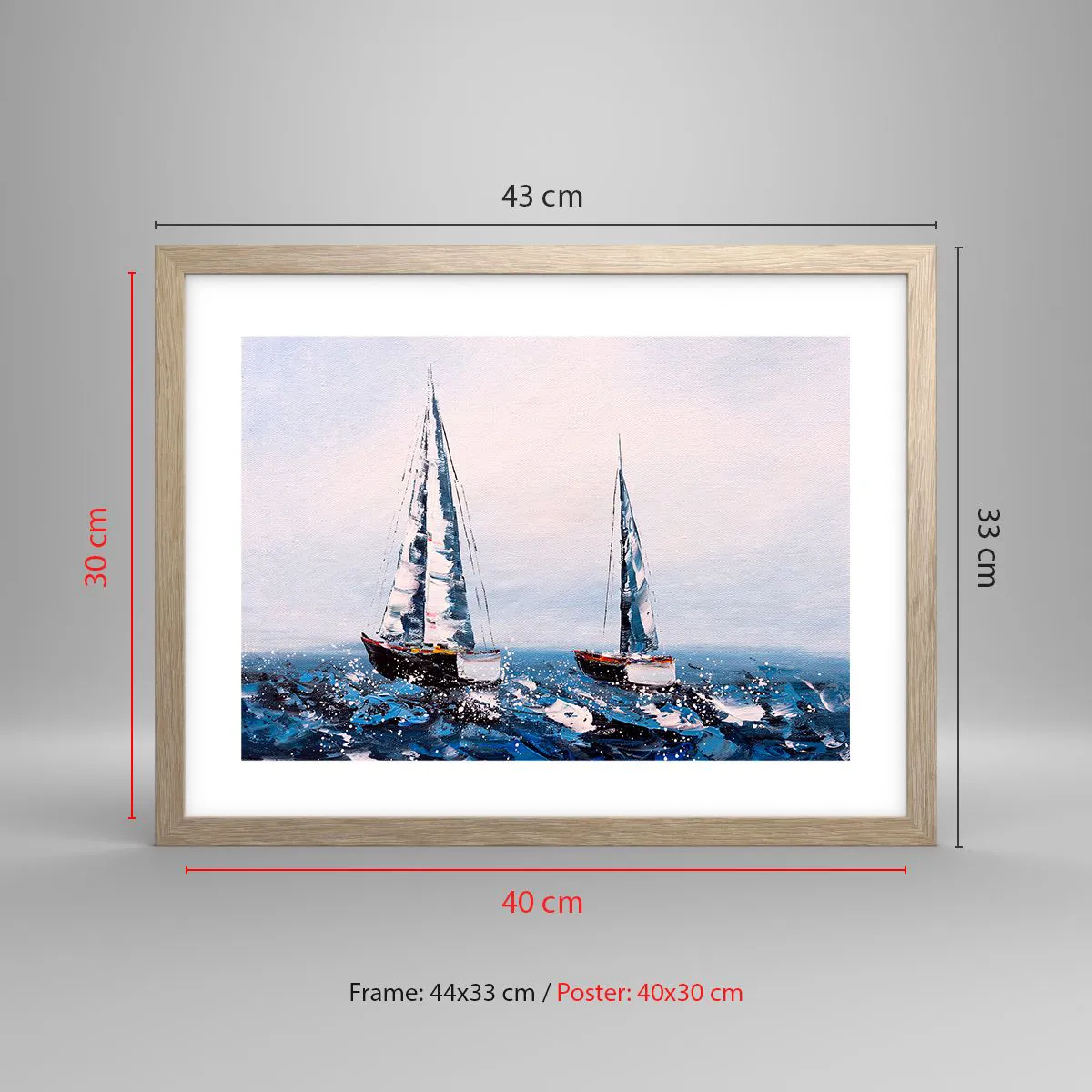 Affiche dans un chêne clair - Poster - Confrérie du vent - 40x30 cm