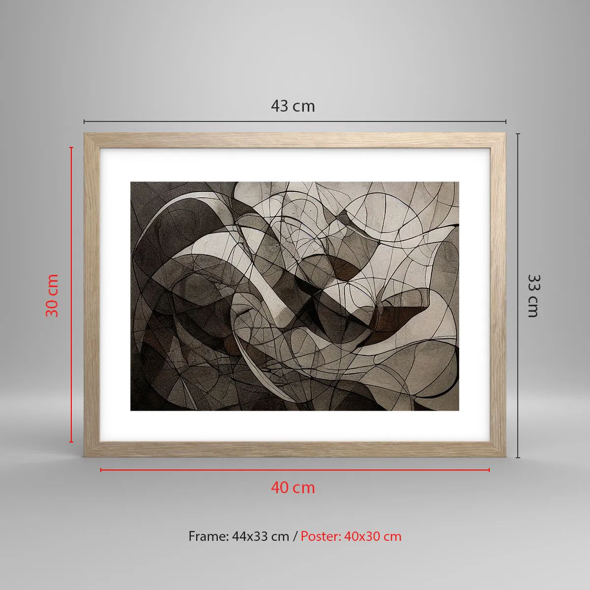 Plagát v ráme zo svetlého duba - Obeh farieb Zeme - 40x30 cm