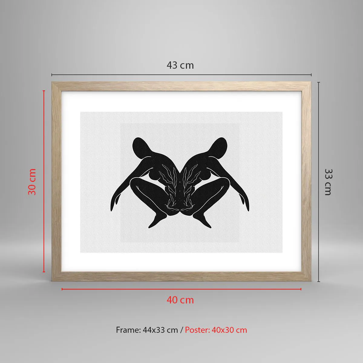 Pôster com moldura de carvalho claro - Uma alma comum - 40x30 cm