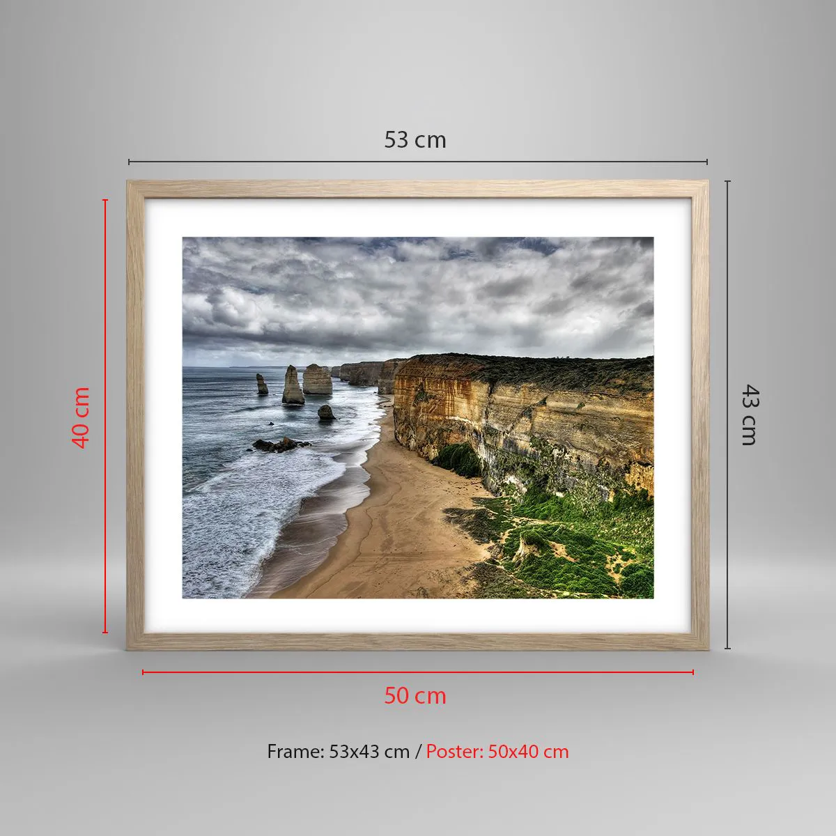 Póster en marco roble claro - Belleza en bruto - 50x40 cm