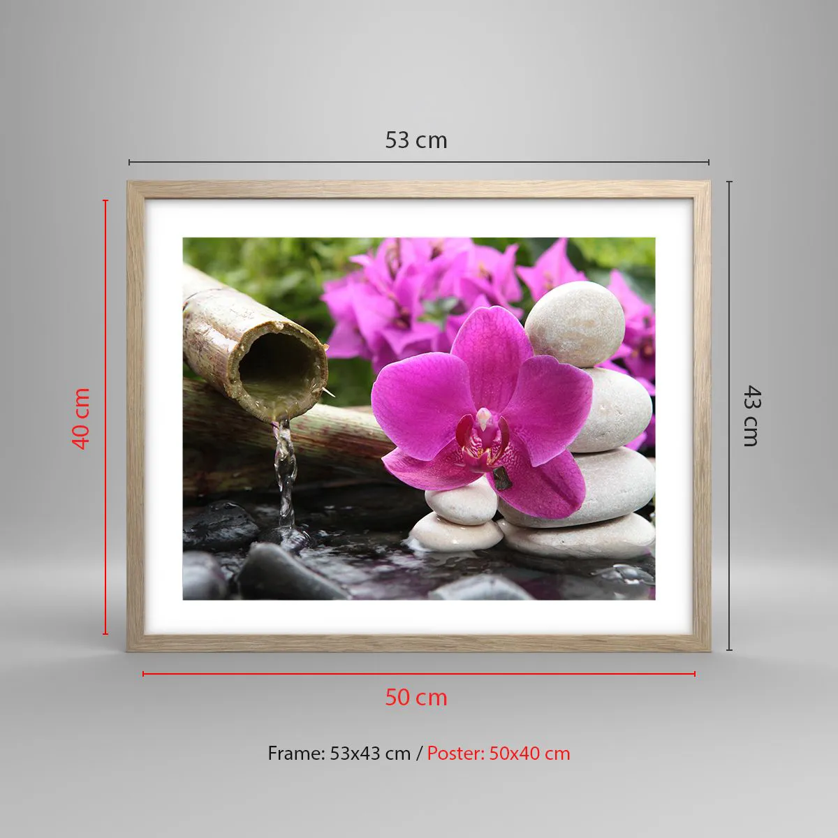 Pôster com moldura de carvalho claro - Descanso imediato - 50x40 cm