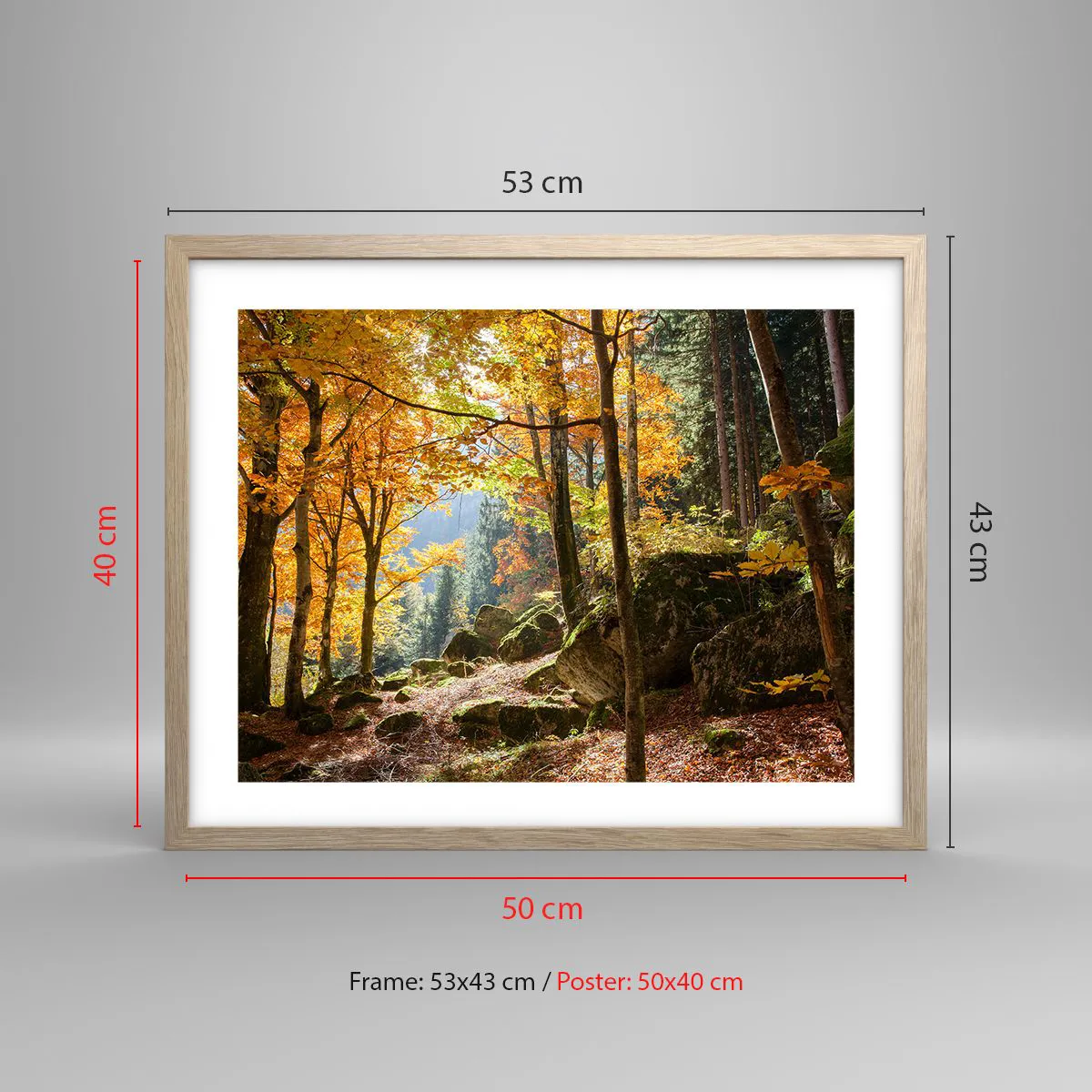 Poster in light oak frame - Time for Rest - 50x40 cm