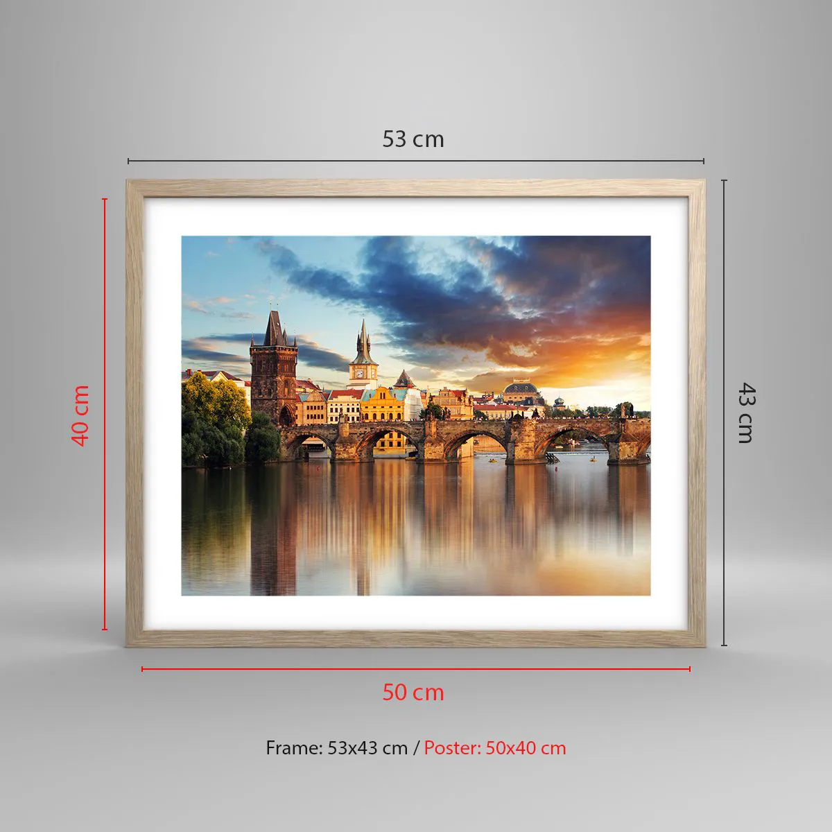 Plakat w ramie jasny dąb - Piękna od wieków - 50x40 cm