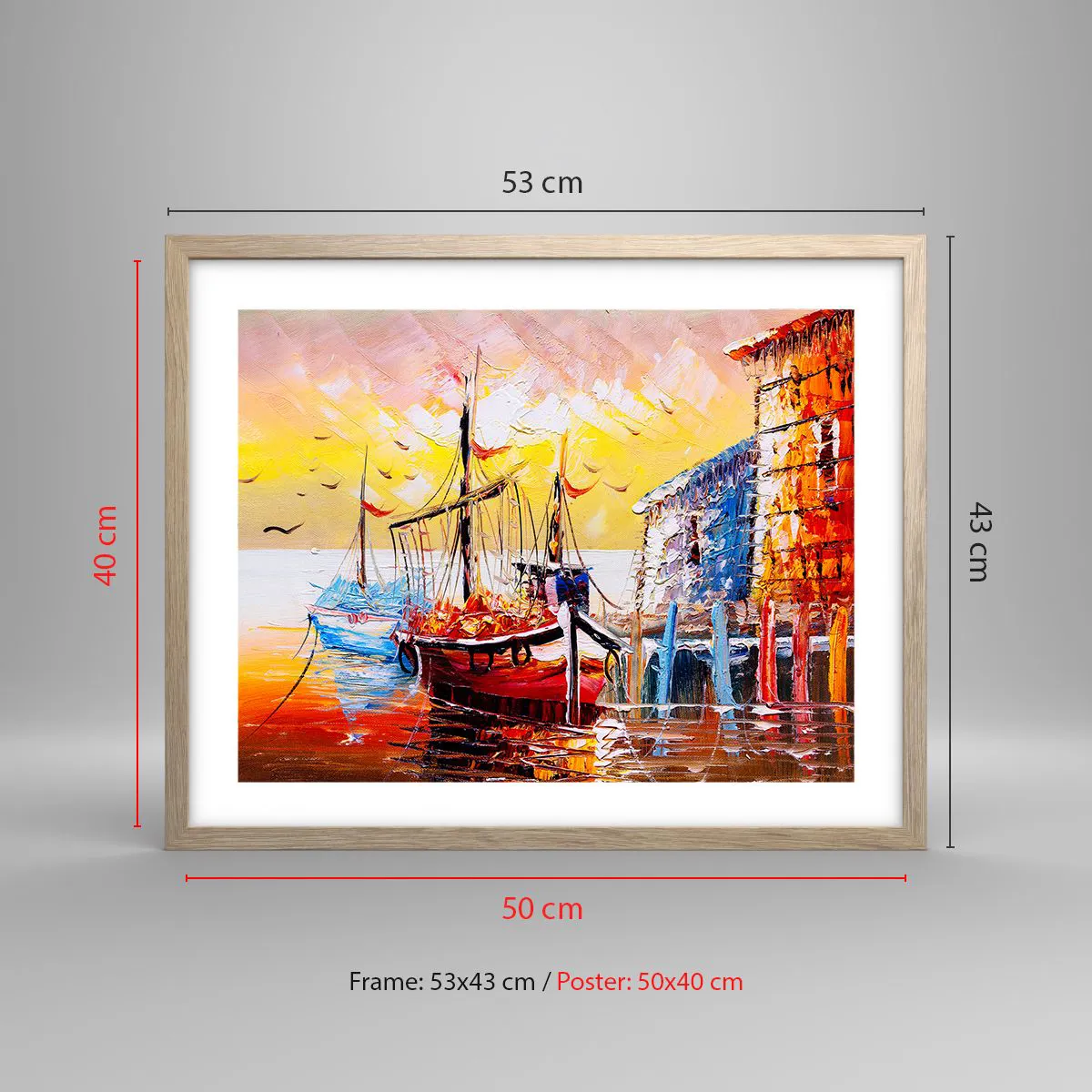 Affiche dans un chêne clair - Poster - Bon retour - 50x40 cm