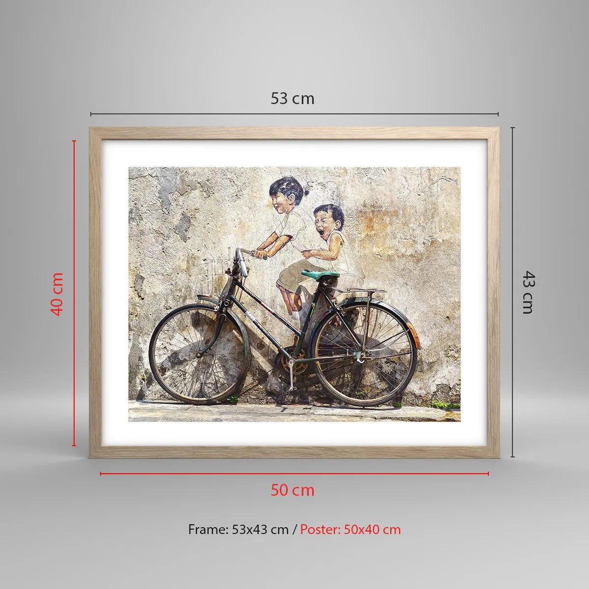 Poster in einem Rahmen aus heller Eiche - Richtig oder falsch? - 50x40 cm