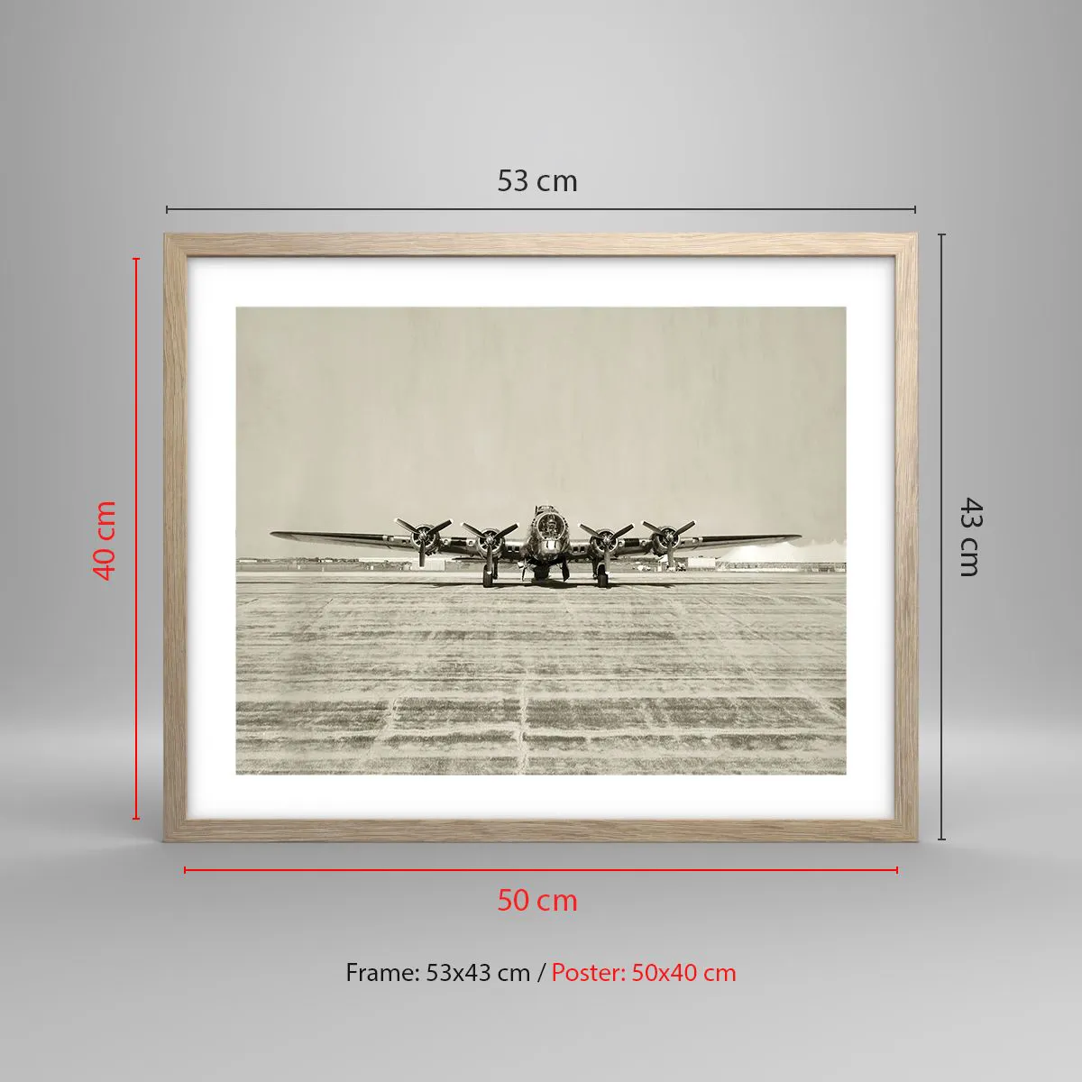 Affiche dans un chêne clair - Poster - Toujours prêt! - 50x40 cm