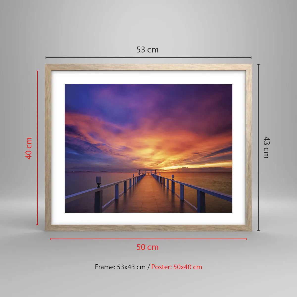 Een poster in een licht eiken lijst - Zonder einde - 50x40 cm