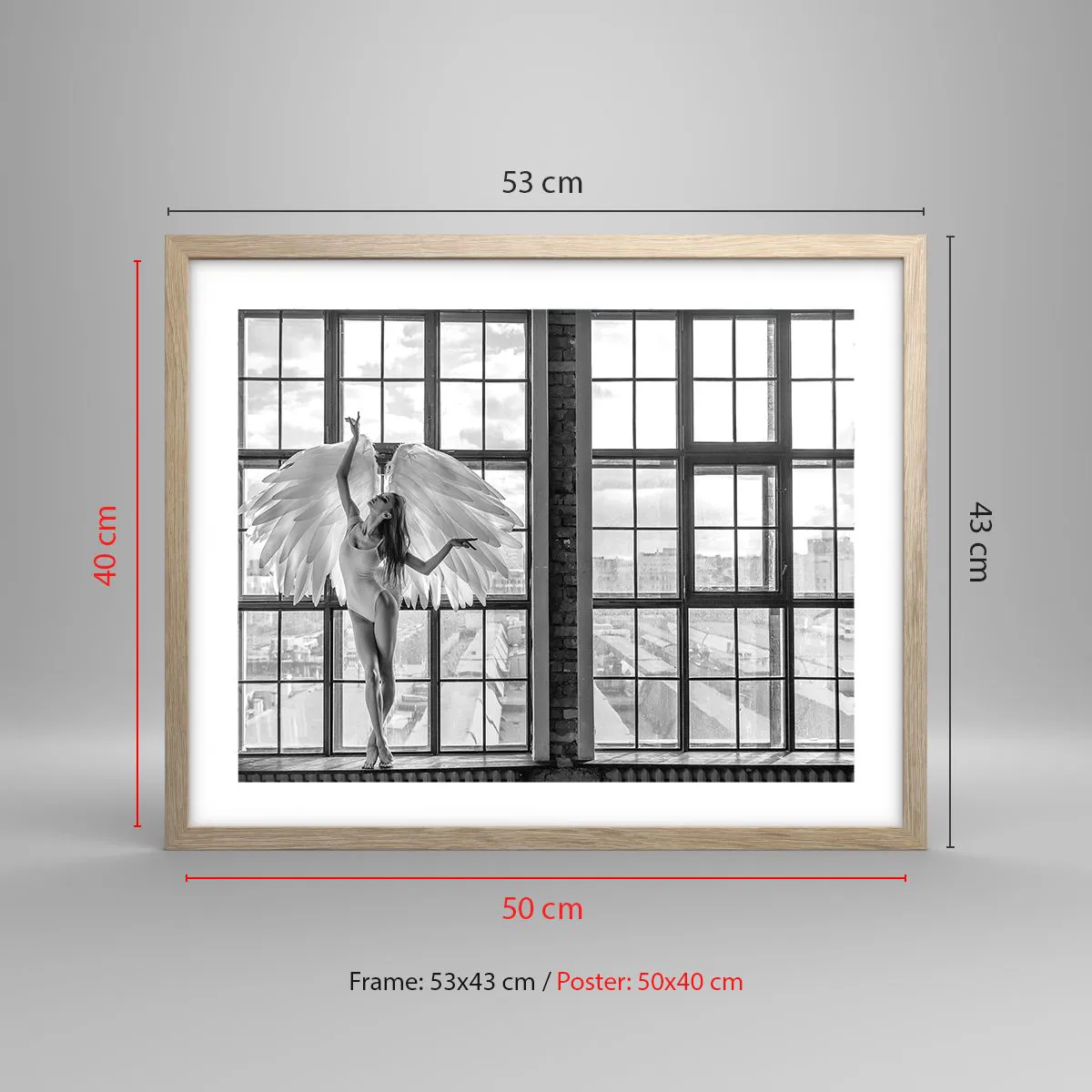 Plakát v rámu světlý dub - Město andělů? - 50x40 cm