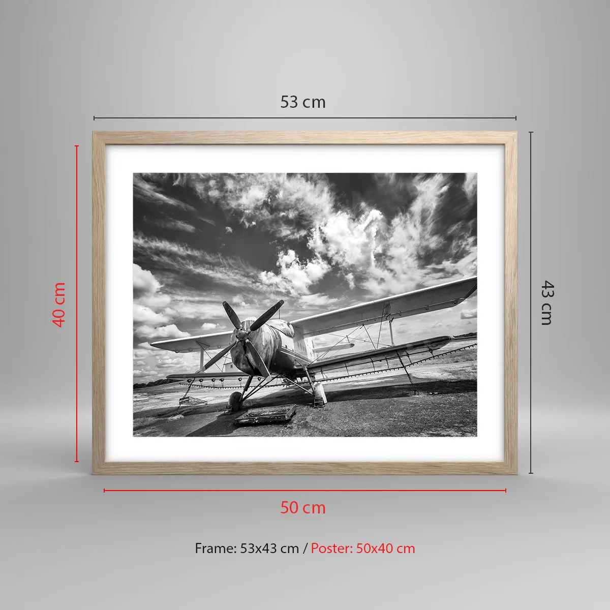 Poszter világos tölgy keretben - Alig várom! - 50x40 cm