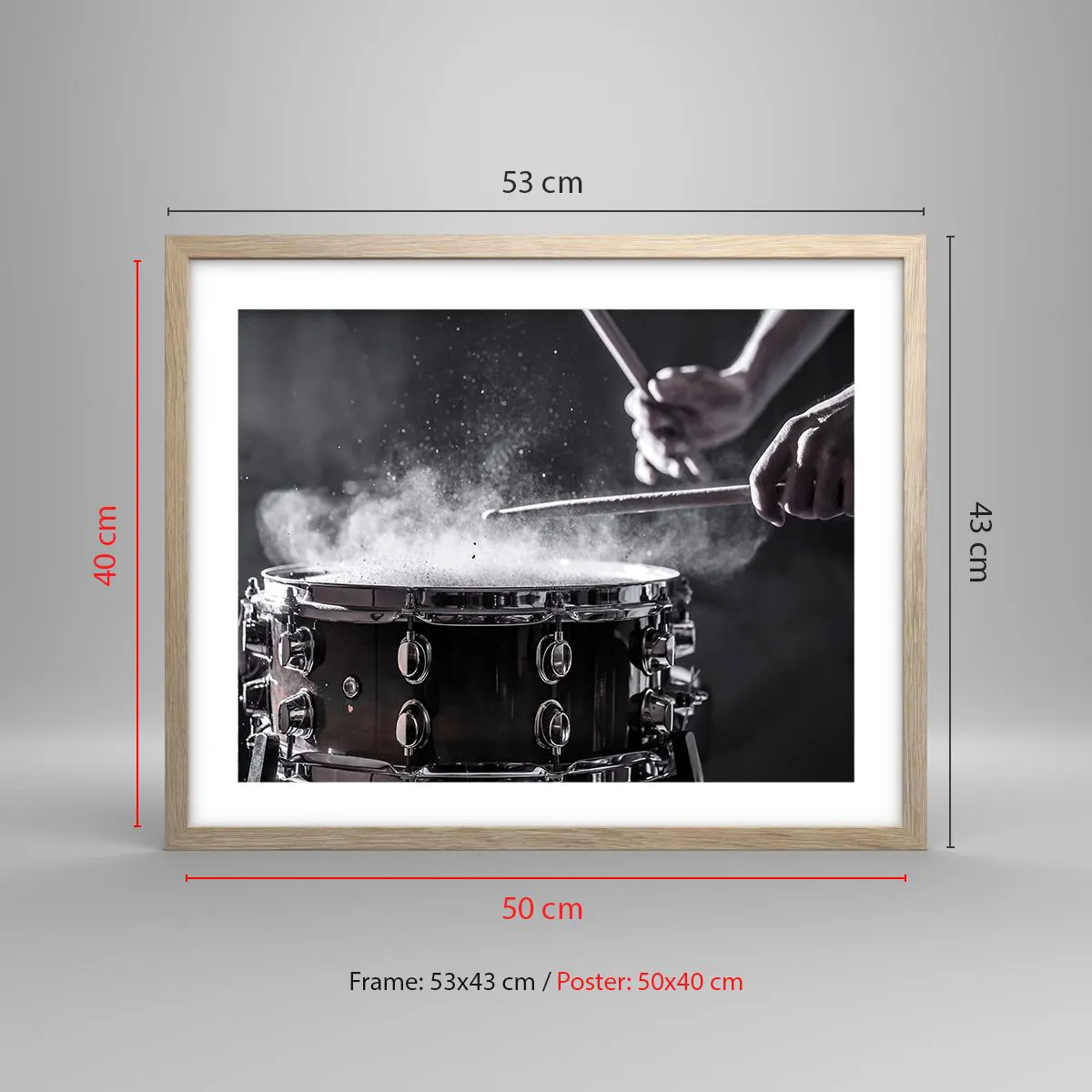Affisch i ram av ljusek - Musikens puls - 50x40 cm