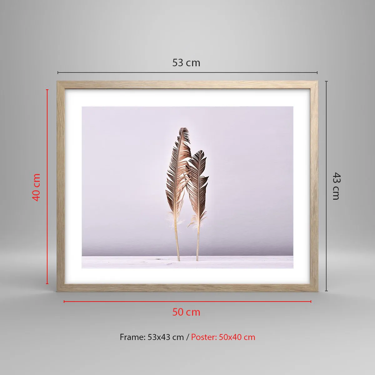 Plakat i ramme af lyst egetræ - Mod intetheden - 50x40 cm