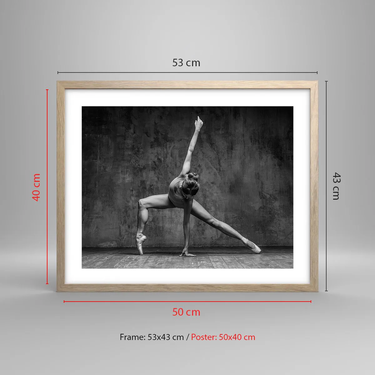 Affiche dans un chêne clair - Poster - Balance idéale - 50x40 cm