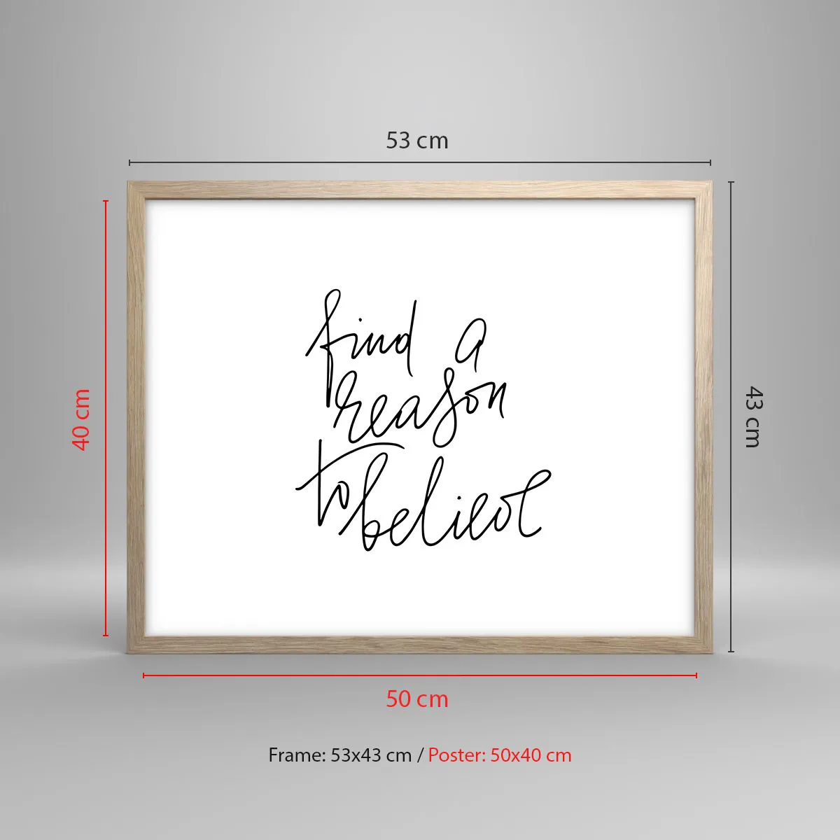 Affiche dans un chêne clair - Poster - C'est possible - 50x40 cm