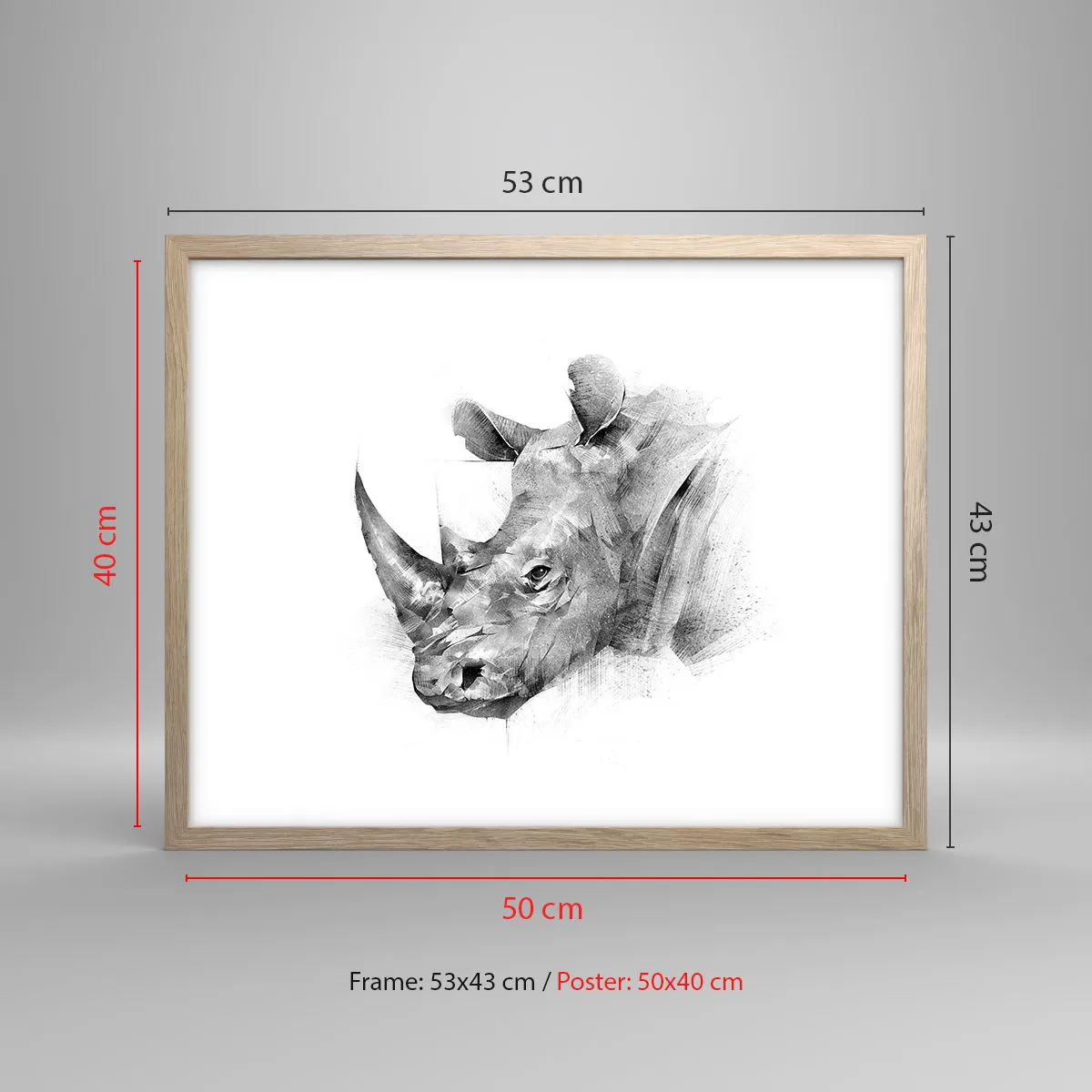 Poster in einem Rahmen aus heller Eiche - Afrikanisches Porträt - 50x40 cm