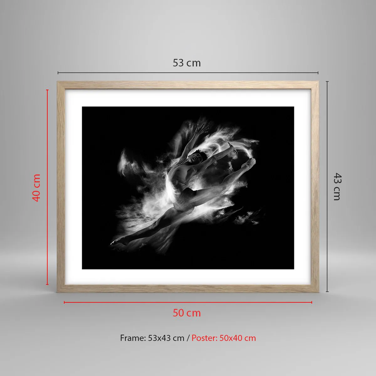 Poszter világos tölgy keretben - Elakadt a repülésben - 50x40 cm