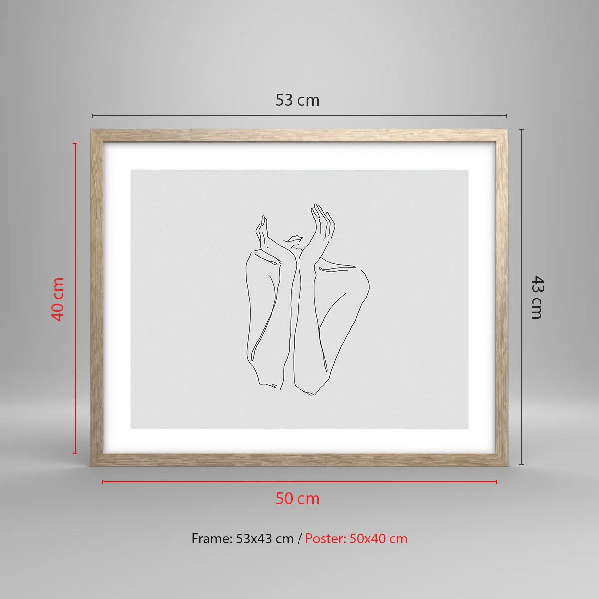 Poster in light oak frame - What Girls Are Dreaming of - 50x40 cm