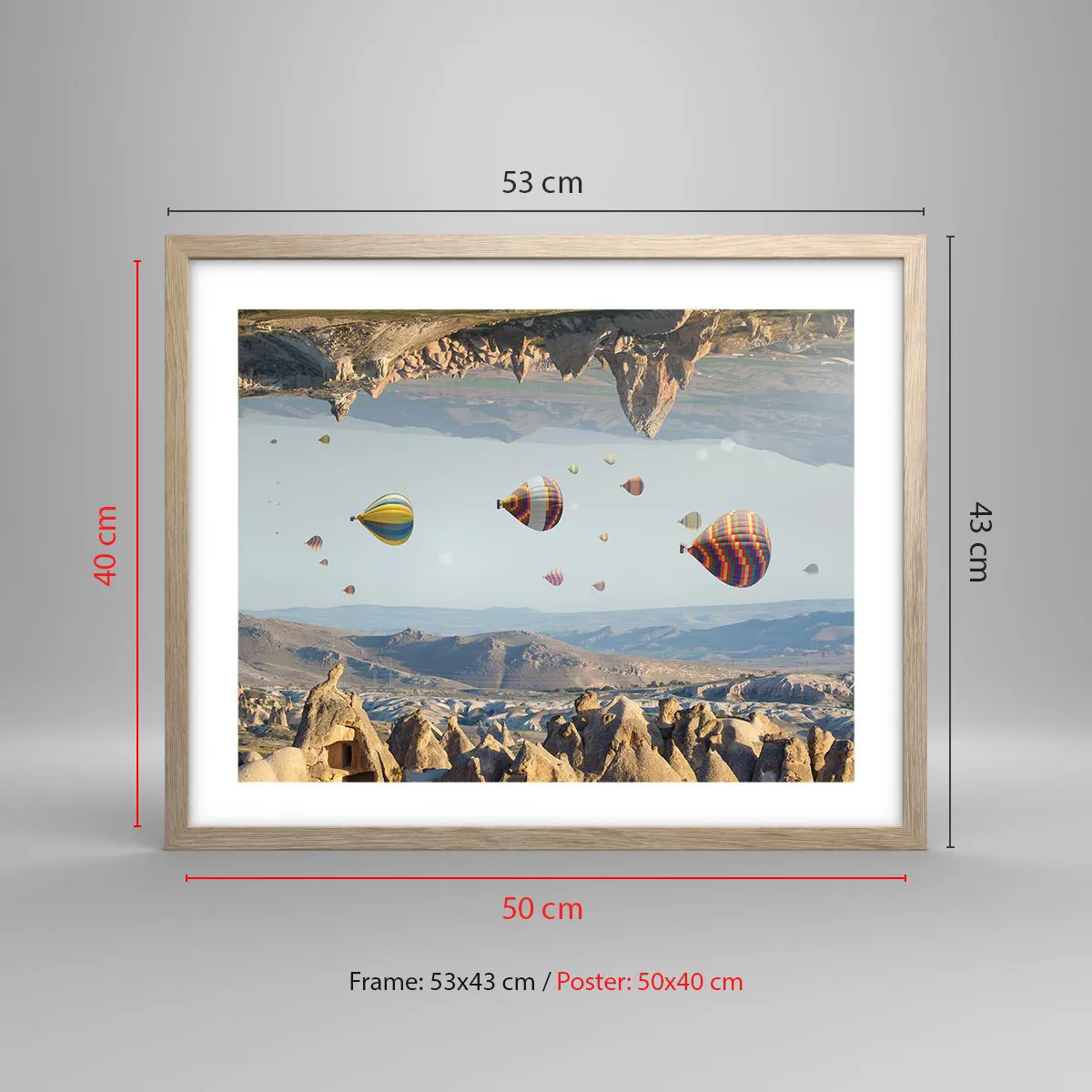 Affiche dans un chêne clair - Poster - Ici, tout est possible - 50x40 cm