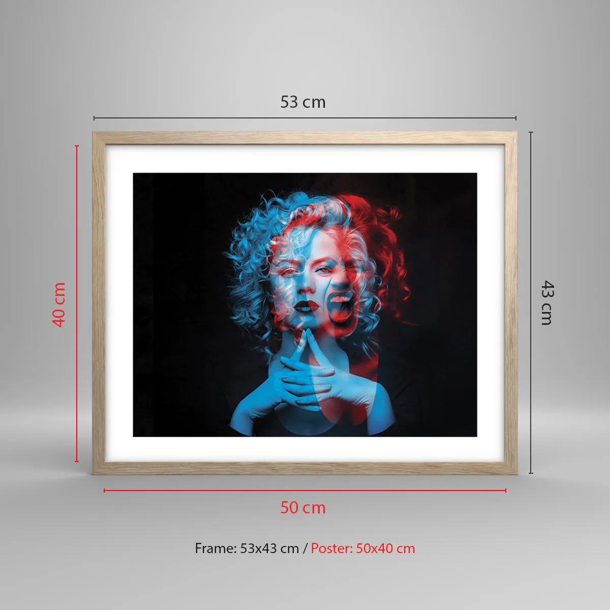 Plakat w ramie jasny dąb - Alter ego - 50x40 cm