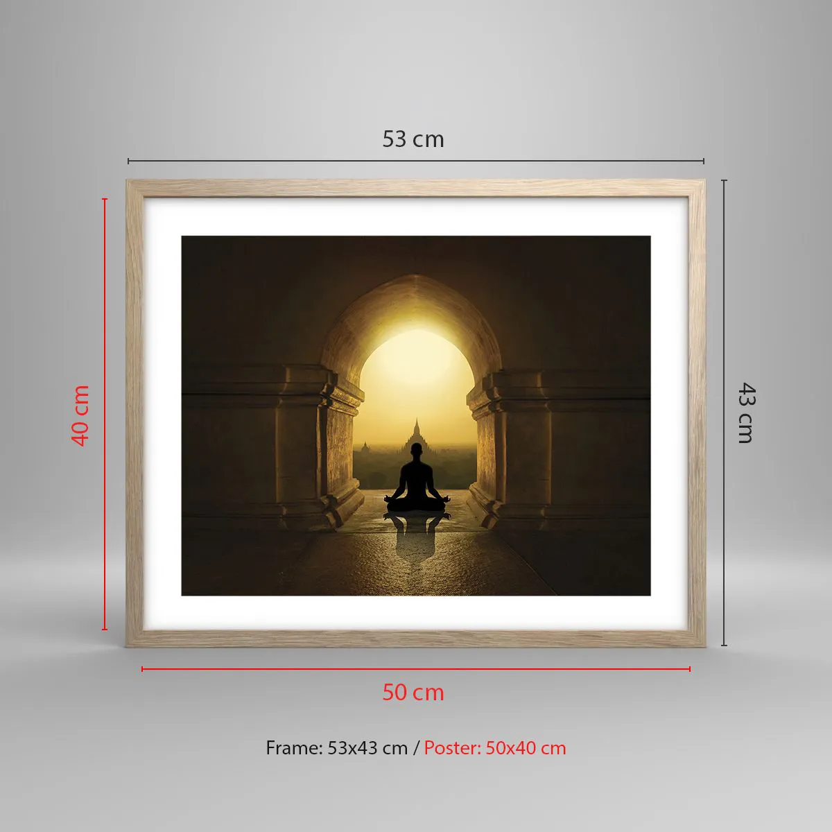 Pôster com moldura de carvalho claro - Harmonia completa - 50x40 cm