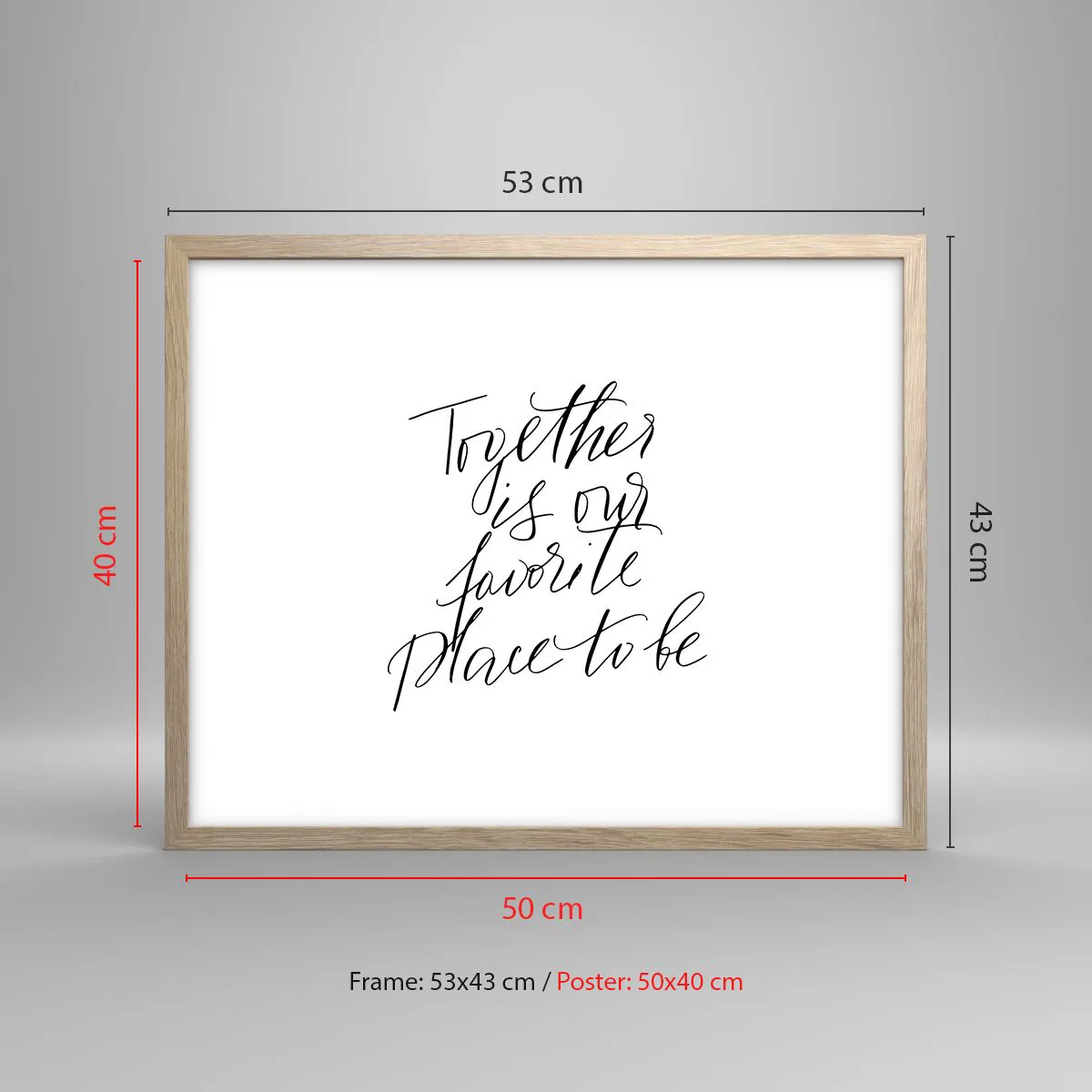 Poster în ramă de stejar deschis - O simți și tu? - 50x40 cm