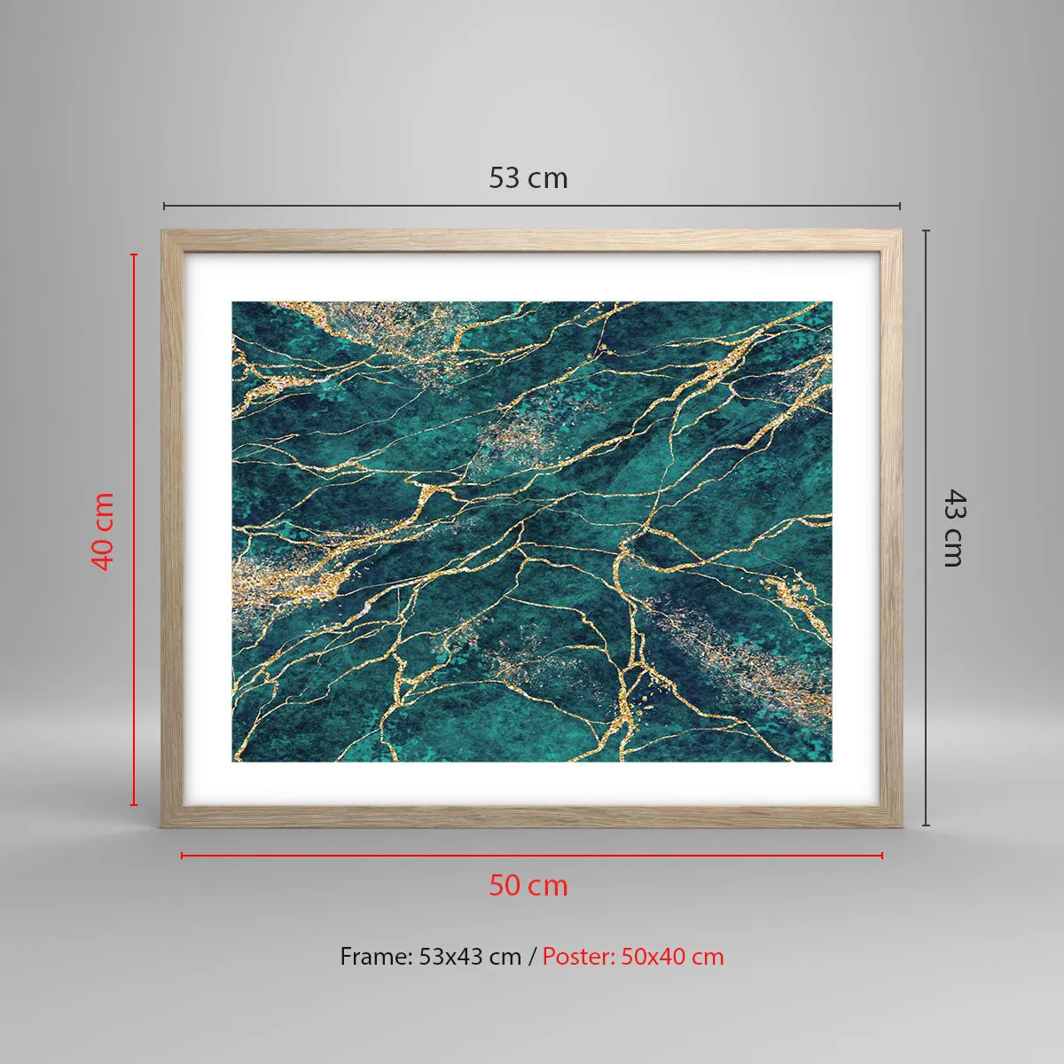 Poszter világos tölgy keretben - Aranybánya - 50x40 cm