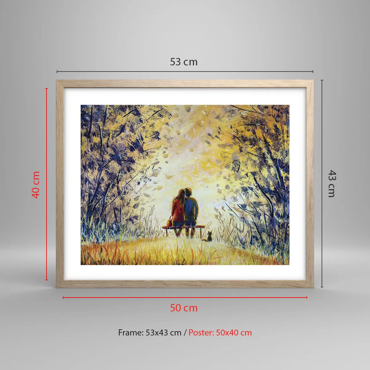 Poster in einem Rahmen aus heller Eiche - Magischer Augenblick - 50x40 cm