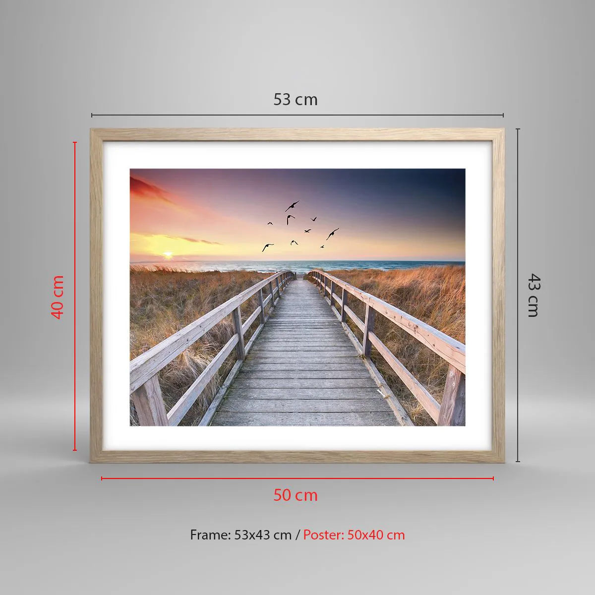 Affiche dans un chêne clair - Poster - Envol des espaces - 50x40 cm