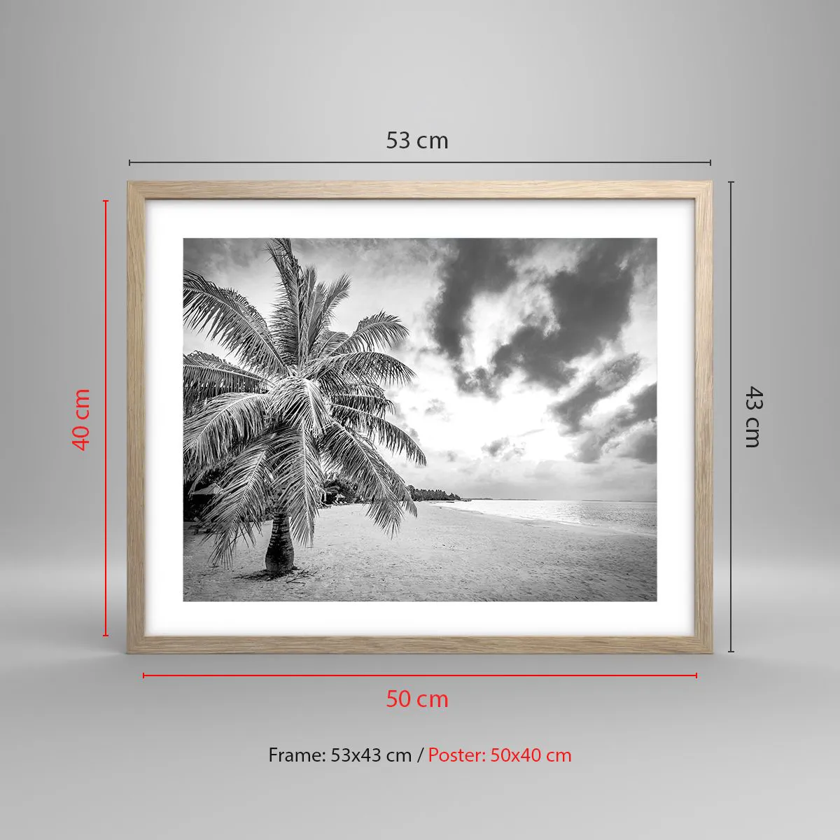 Affiche dans un chêne clair - Poster - Quand tu aspires à la solitude - 50x40 cm