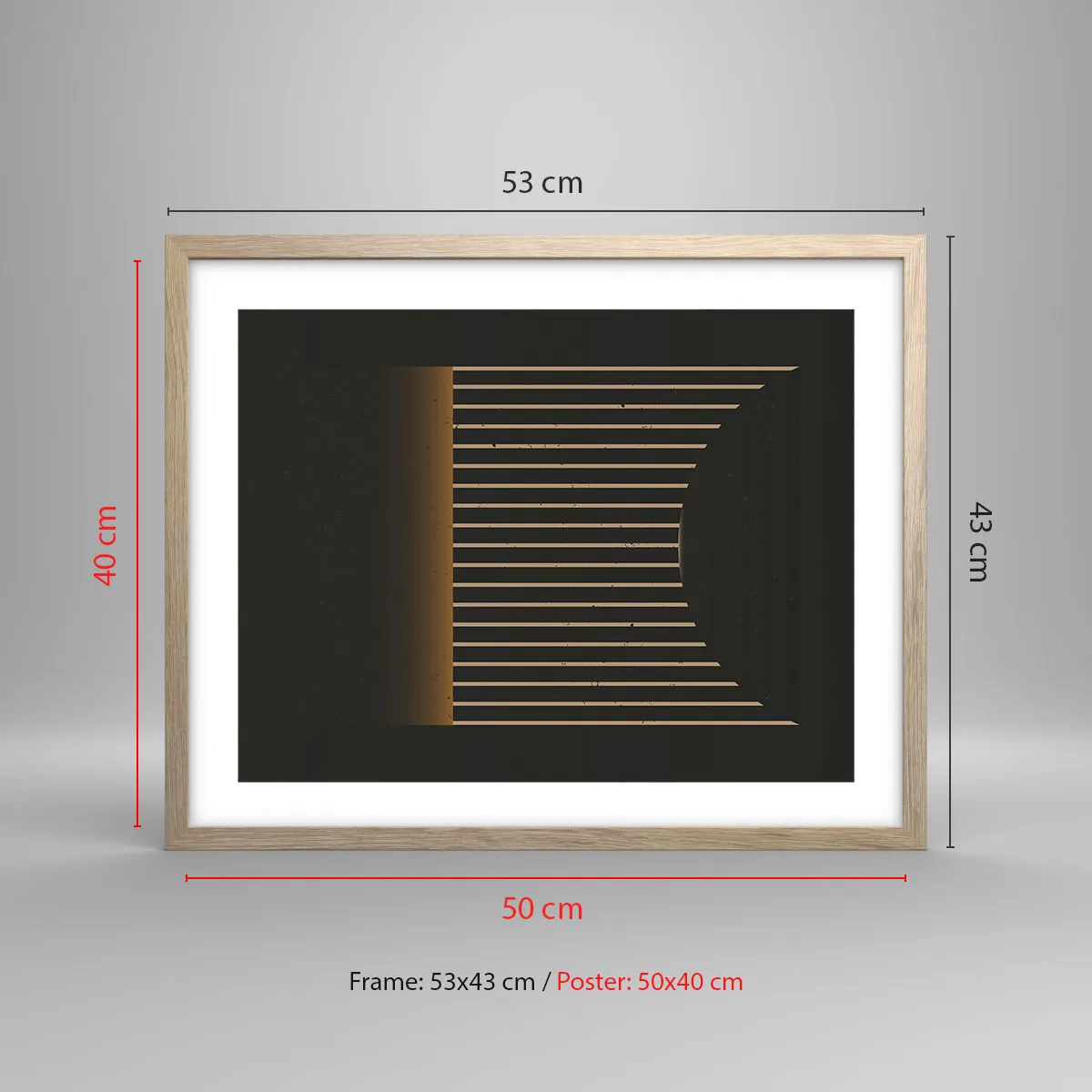 Affisch i ram av ljusek - Utforska mörkret - 50x40 cm