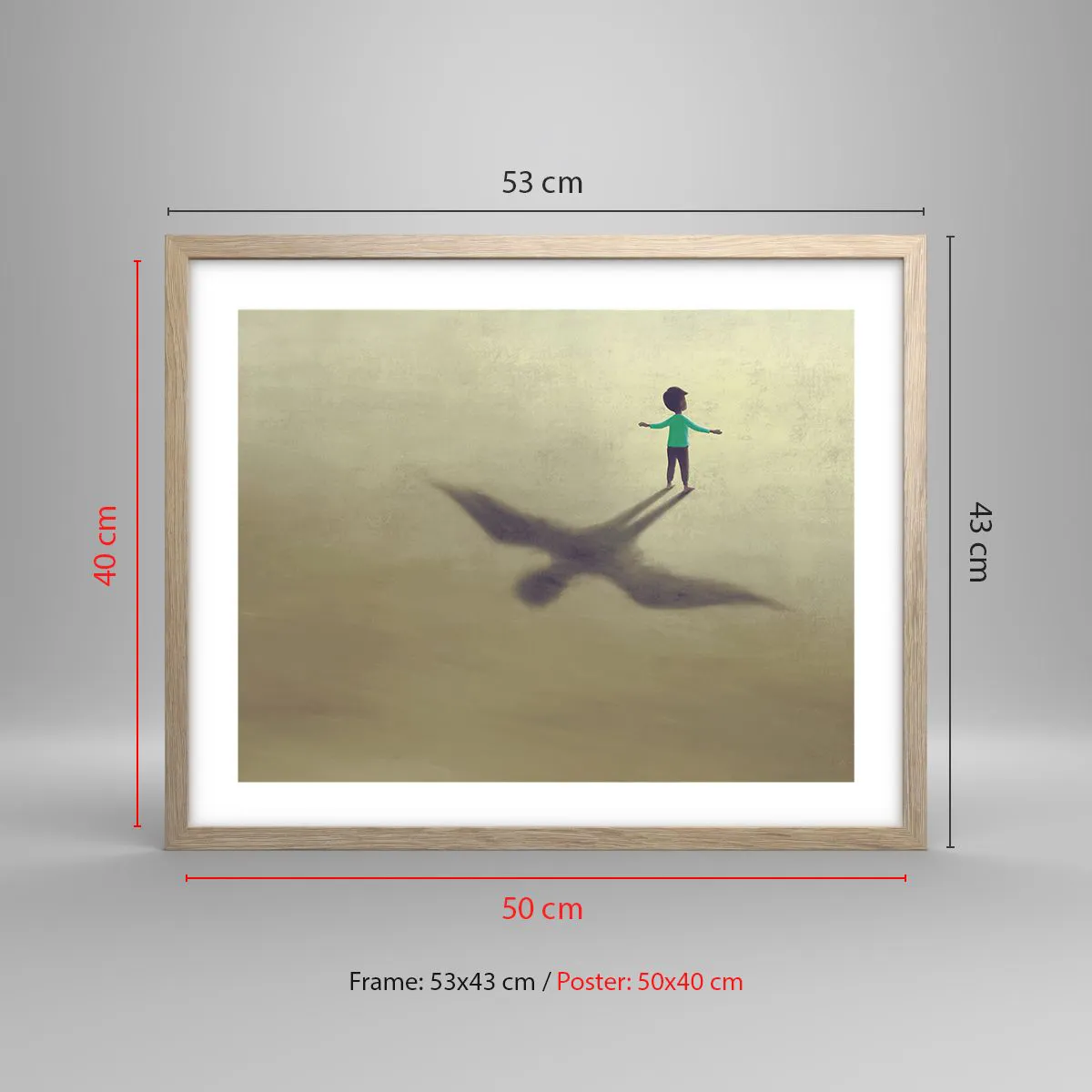 Plagát v ráme zo svetlého duba - Hrdina budúcnosti - 50x40 cm