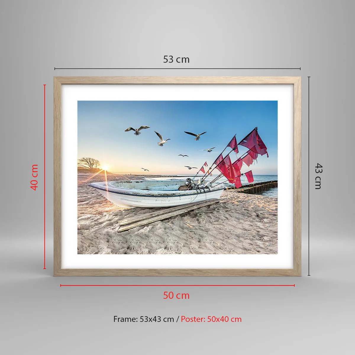 Plakát v rámu světlý dub - Zasloužená přestávka - 50x40 cm